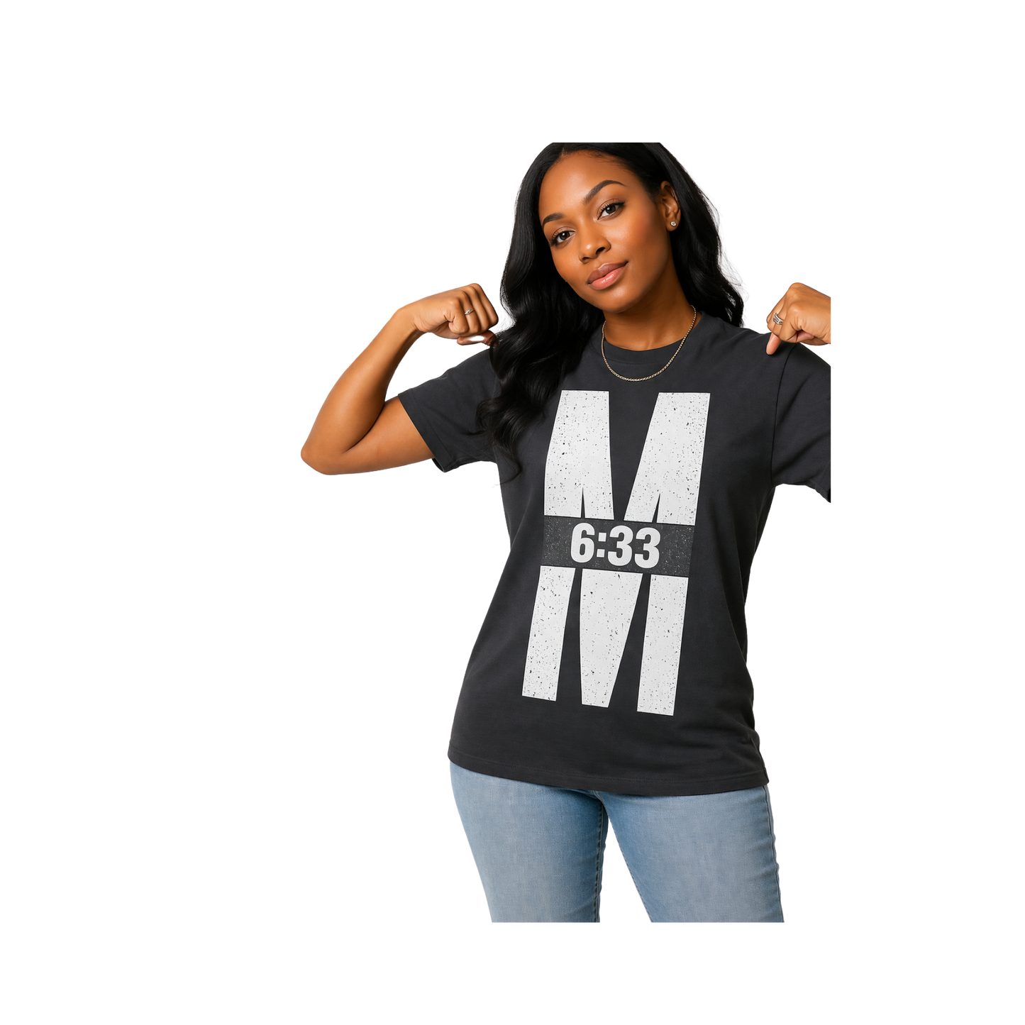 M 6:33 Vertical Graphic Tee — Seek First. Live Fully. | Dark Colorways
