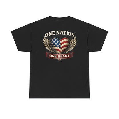 One Nation One Heart Wings Tee