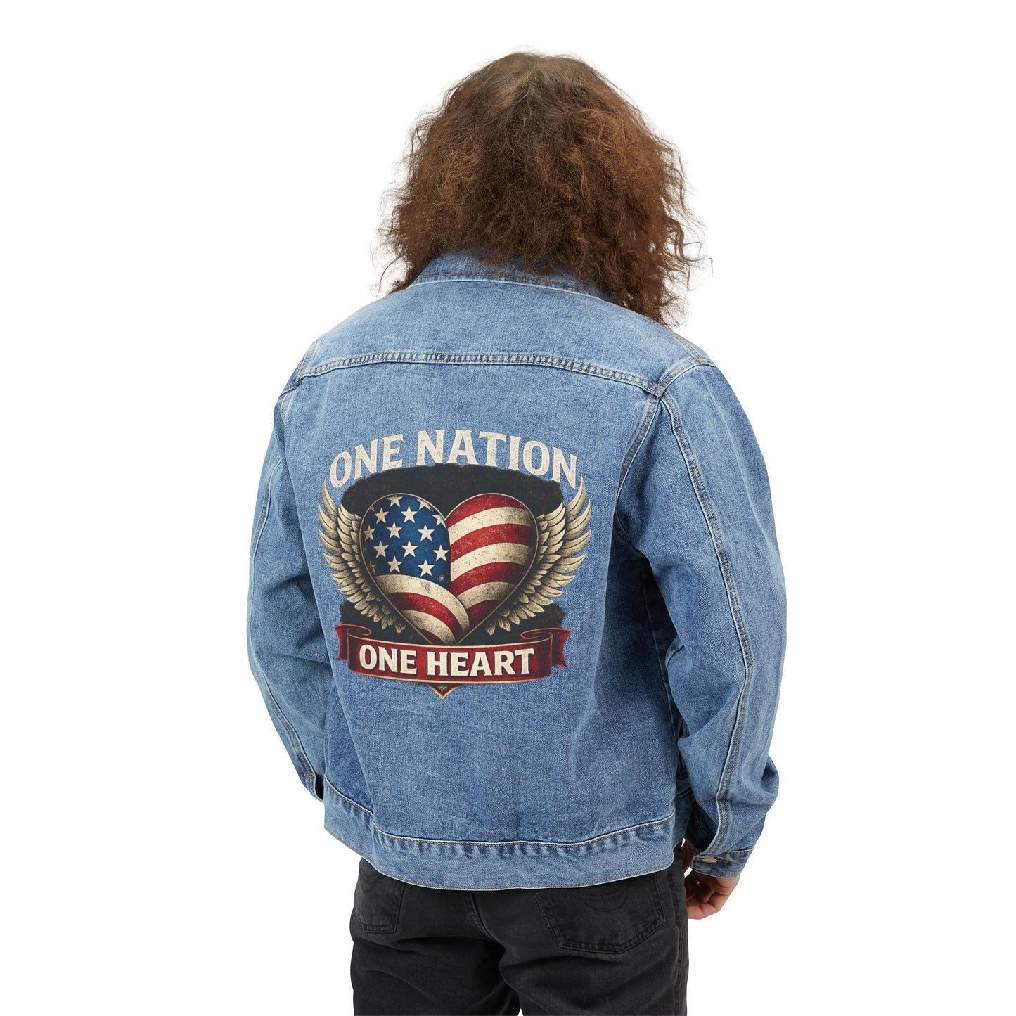 One Nation One Heart Denim Jacket
