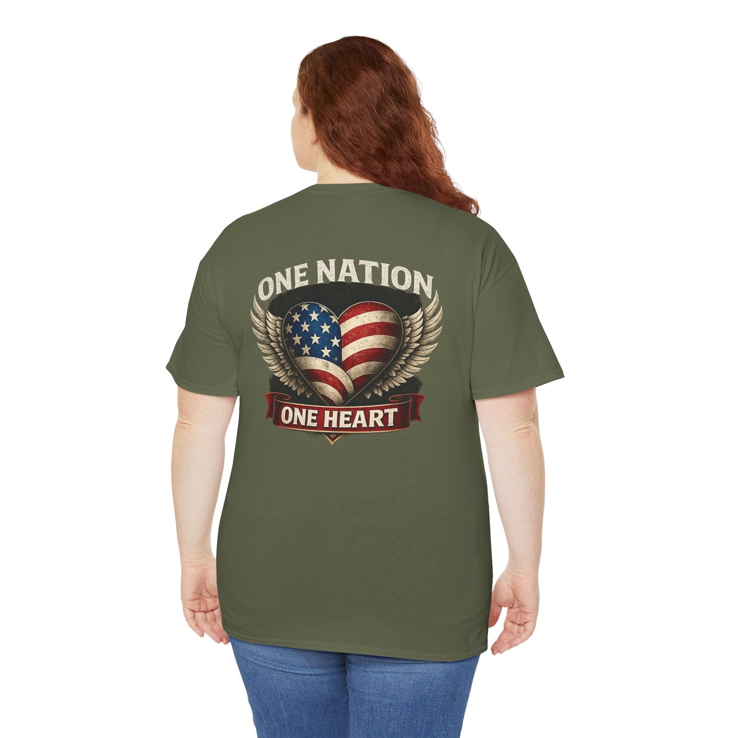 One Nation One Heart Flag Tee
