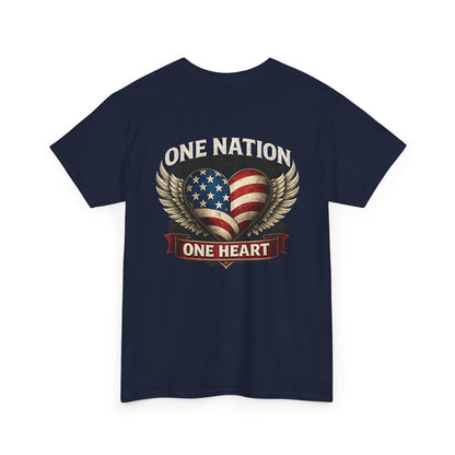 One Nation One Heart Wings Tee