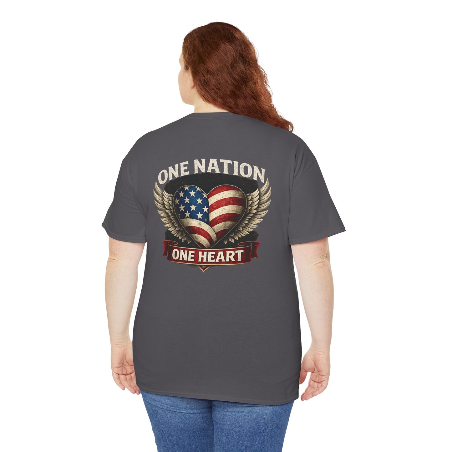 One Nation One Heart Flag Tee
