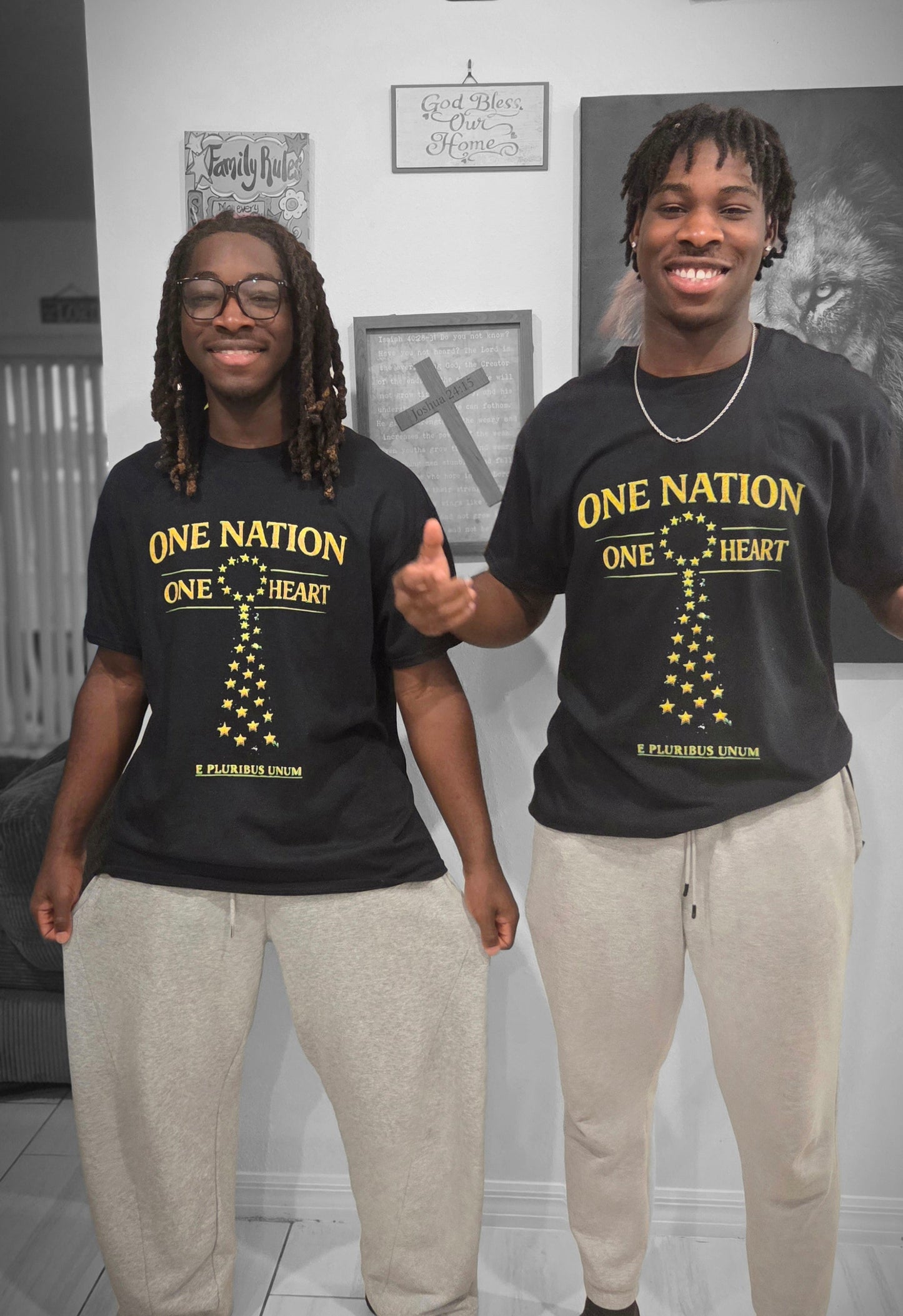 One Nation One Heart Flag Tee — variant view | 705 Unity Christian apparel