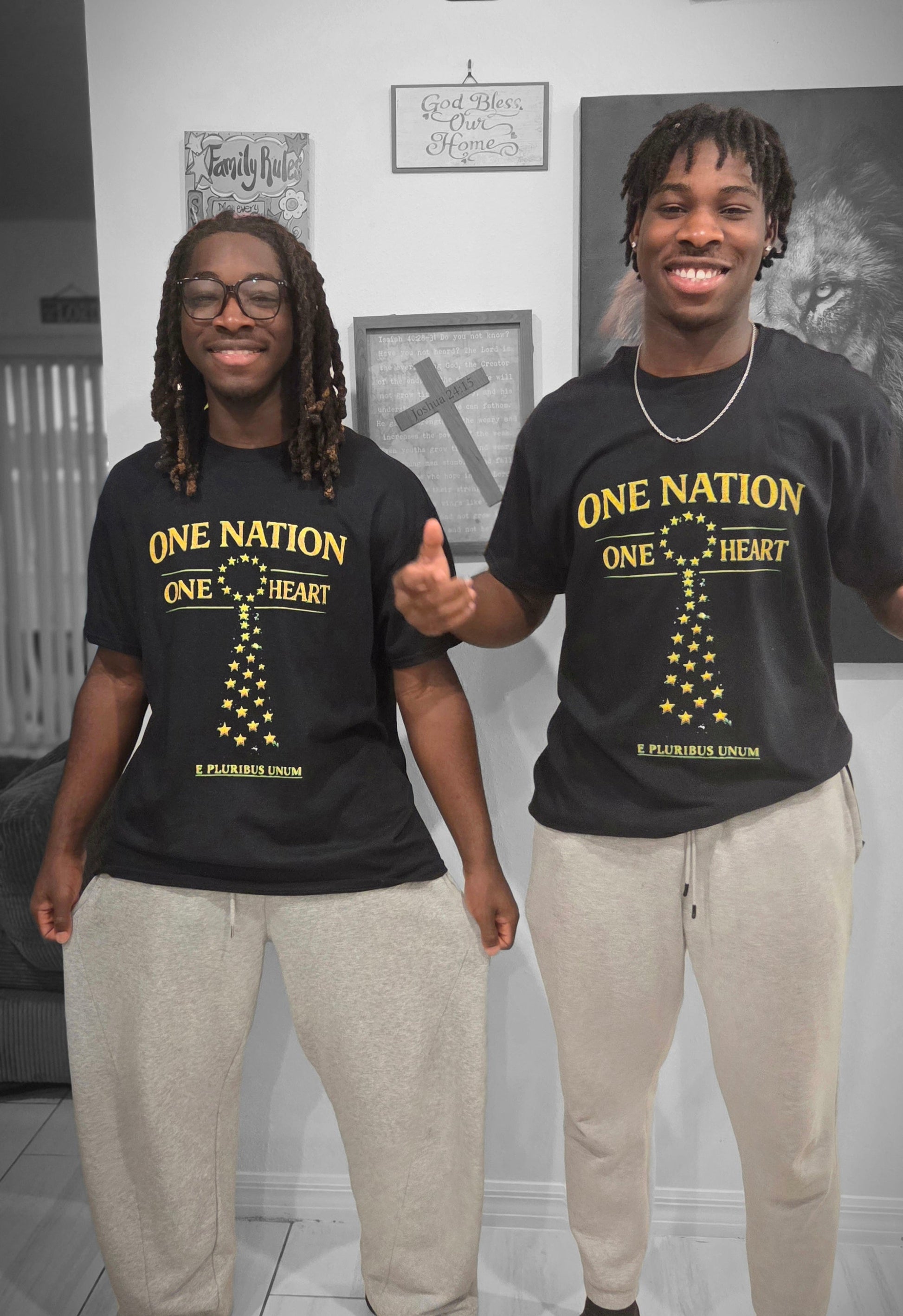 One Nation One Heart Flag Tee — variant view | 705 Unity Christian apparel