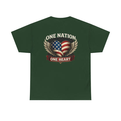 One Nation One Heart Wings Tee