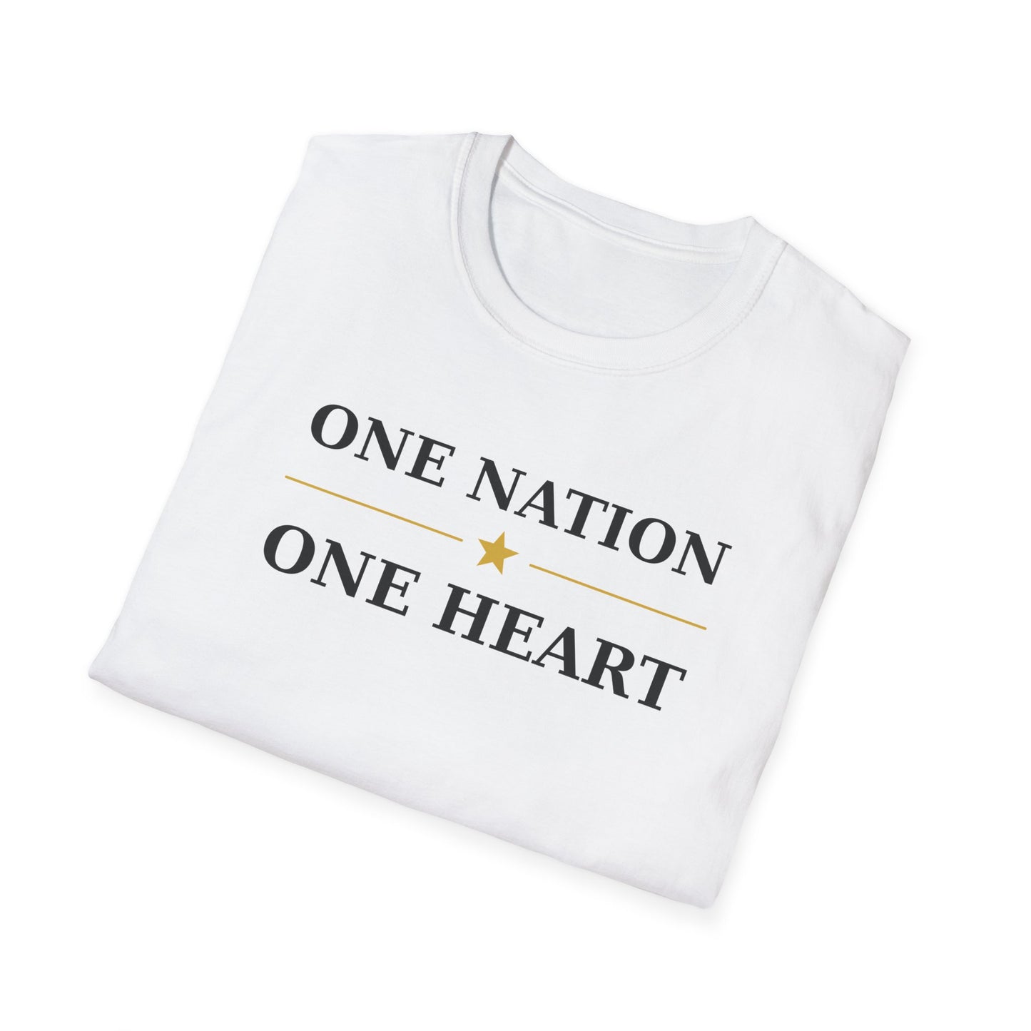 One Nation One Heart T-Shirt — Patriotic Minimalist Tee