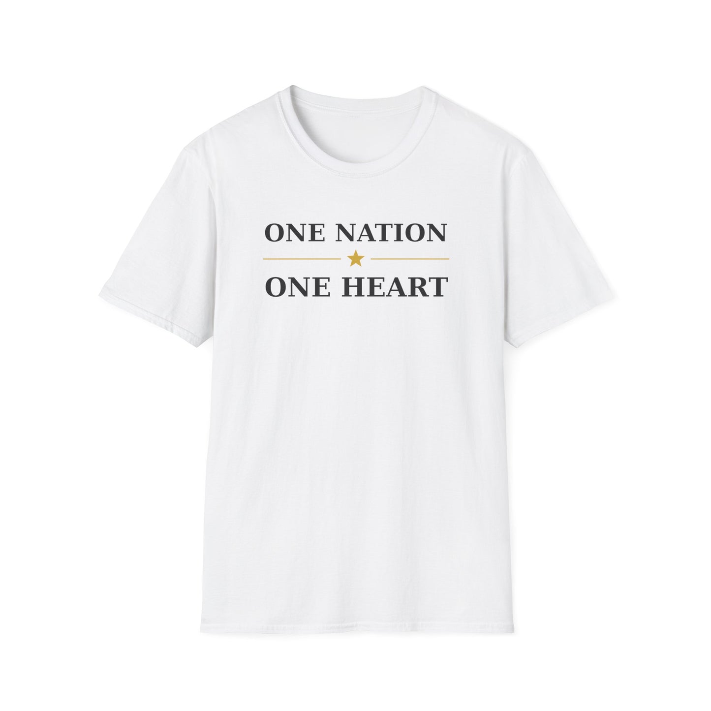 One Nation One Heart T-Shirt — Patriotic Minimalist Tee