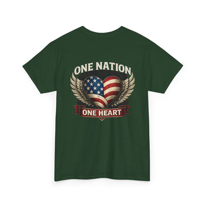One Nation One Heart Wings Tee