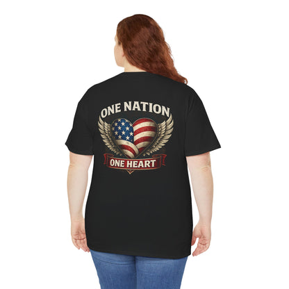 One Nation One Heart Flag Tee