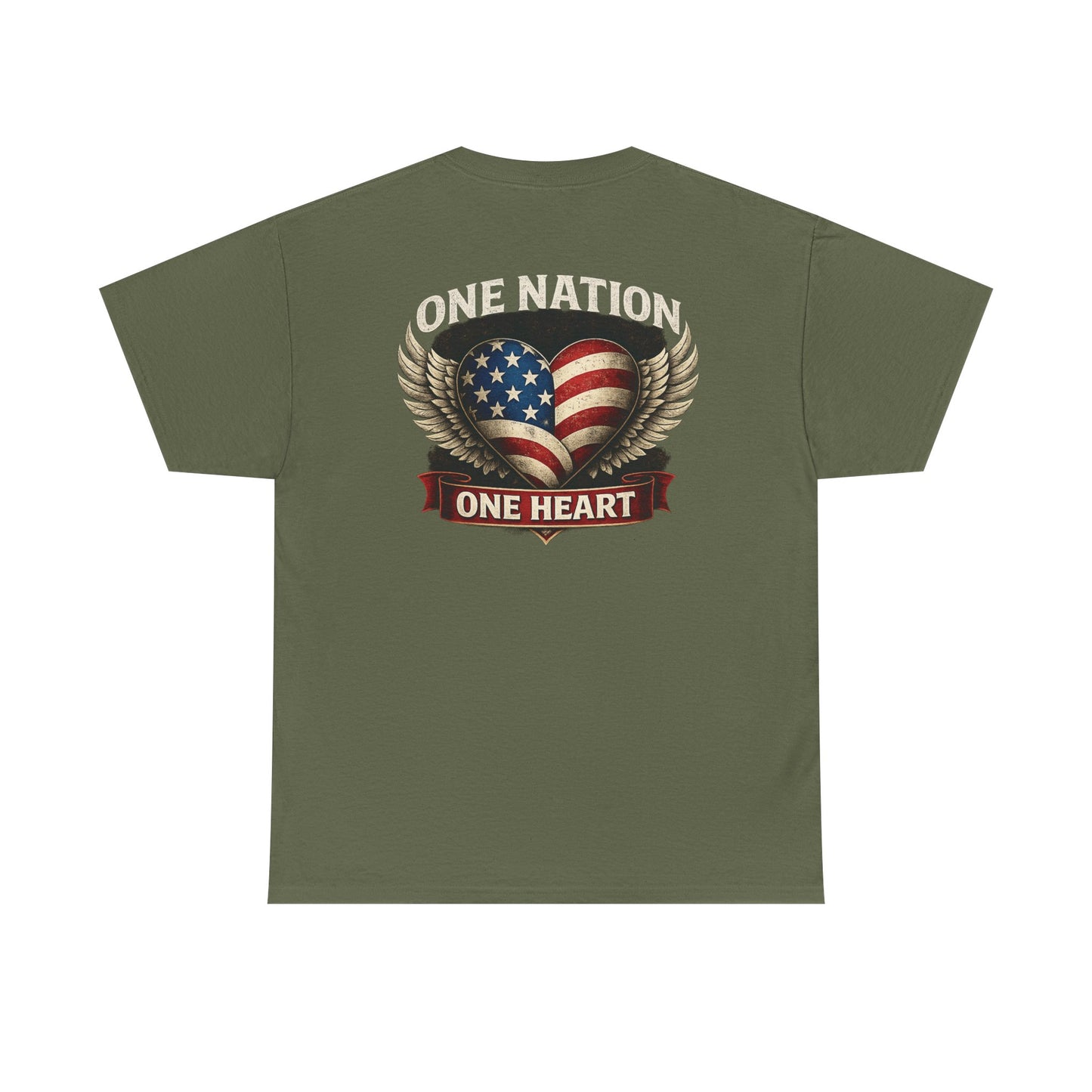 One Nation One Heart Flag Tee